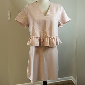 ASOS powder pink peplum short sleeve dress SZ 6